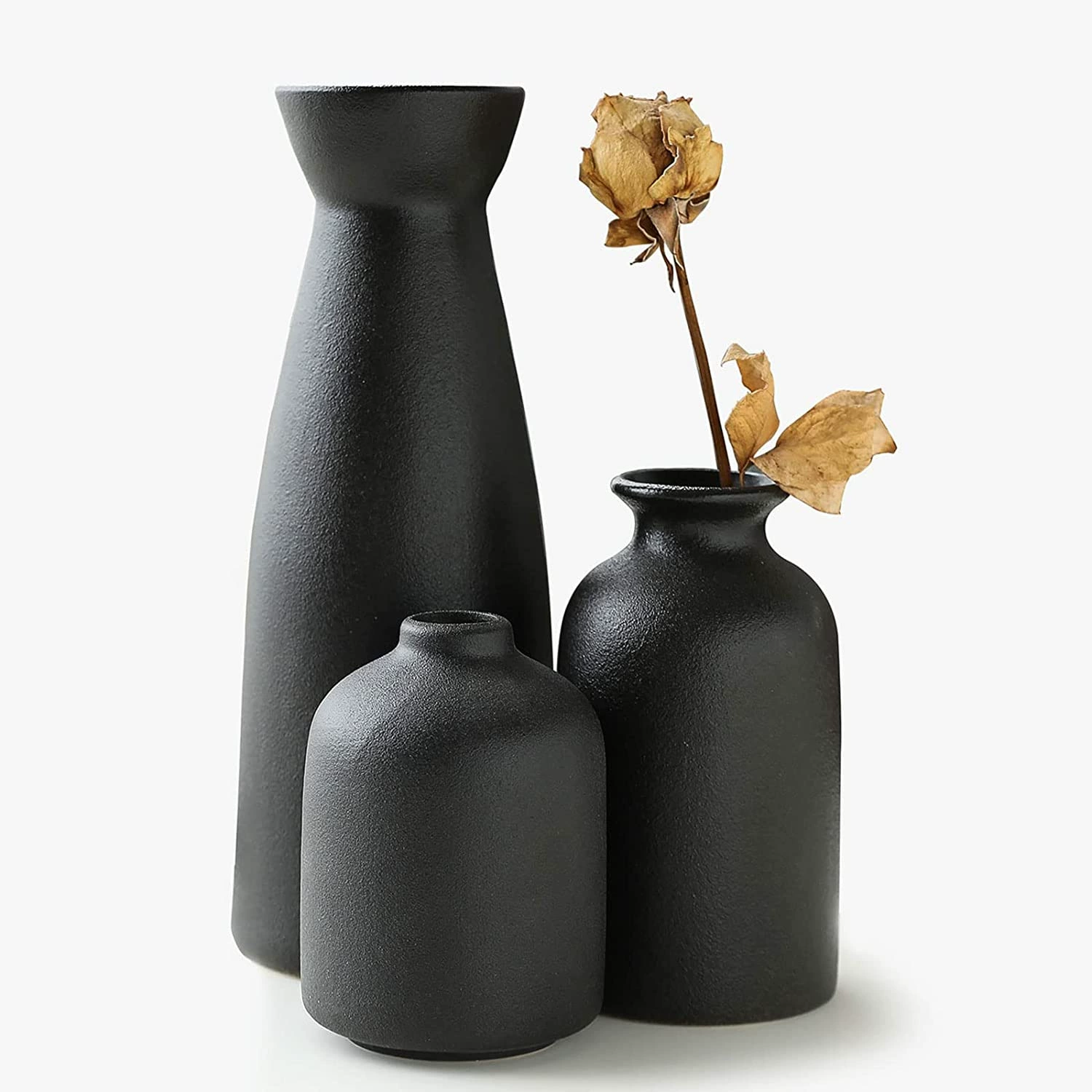 Ceramic vase set Swing home living room Flower and modern flower ware three -piece white vase decoration decoration
