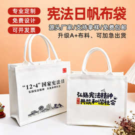 定做立体帆布袋定制礼品袋伴手礼袋子托特包定制LOGO法治宪法宣传