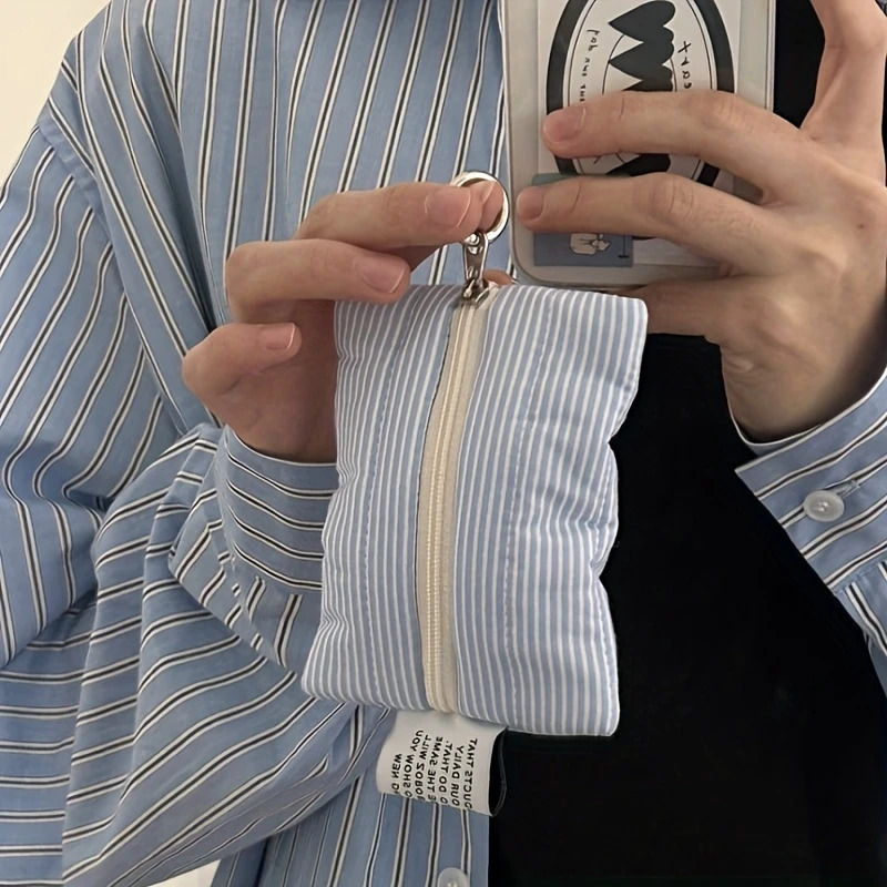 Korean Cute Stripesd Ins Cloud Coin Purse Designer Hand Card Holder Mini Pendant Carry-On Makeup Bag