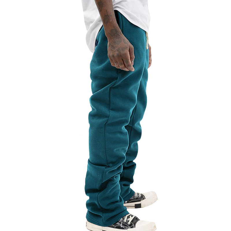 pantaloni casual da uomo 24 Micro pull cord gamba lunga strada americana hip-hop tinta unita_voghion.com