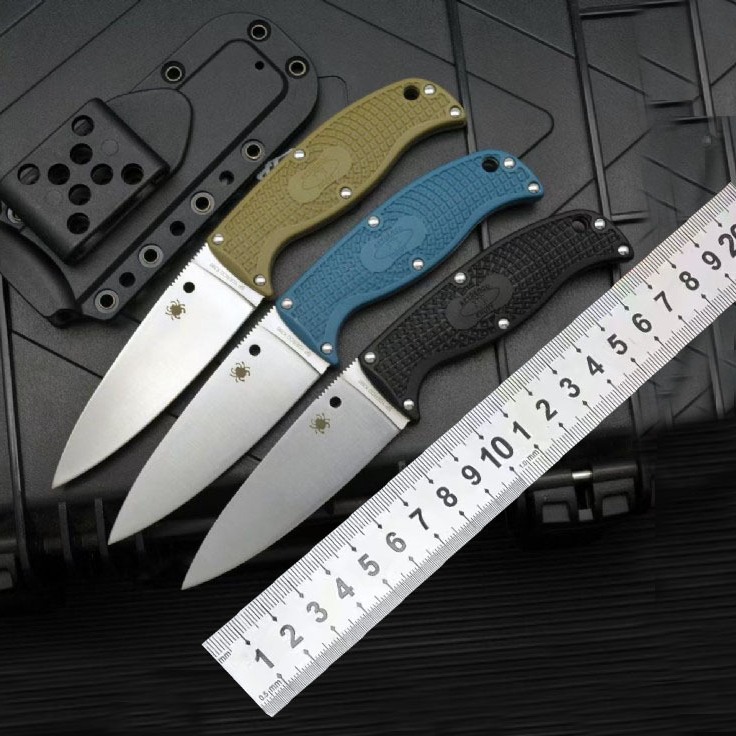 跨境速卖通FB31户外直刀D2钢野营生存防身刀尼龙玻纤手柄小刀