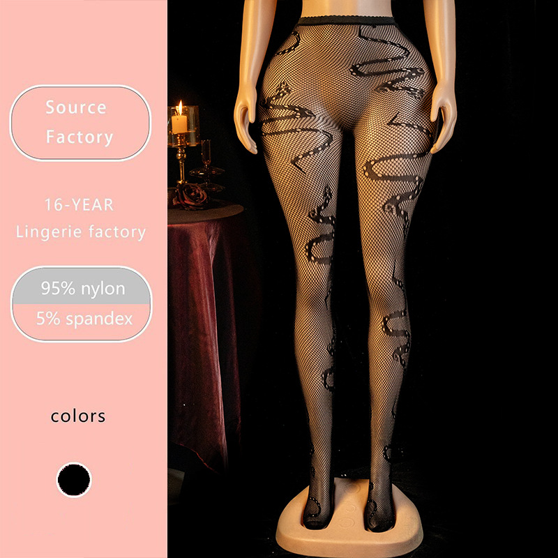 Yue mariposa amor calcetines Halloween serpiente chica de seda negra pura deseo agujero malla pantalones de red de pesca 20598