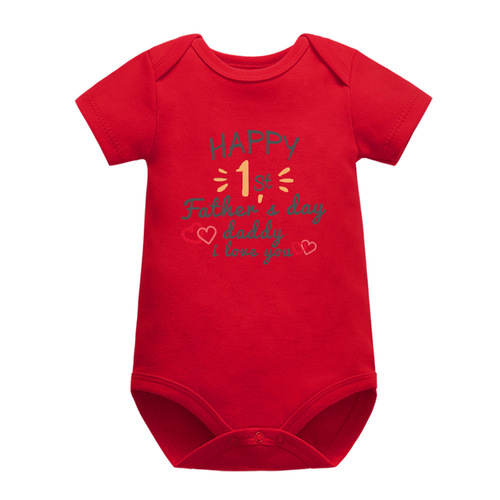 Baby onesies short sleeve pull-on pants triangle shirt Father's Day summer clothes infant children's clothing wholesale from manufacturer