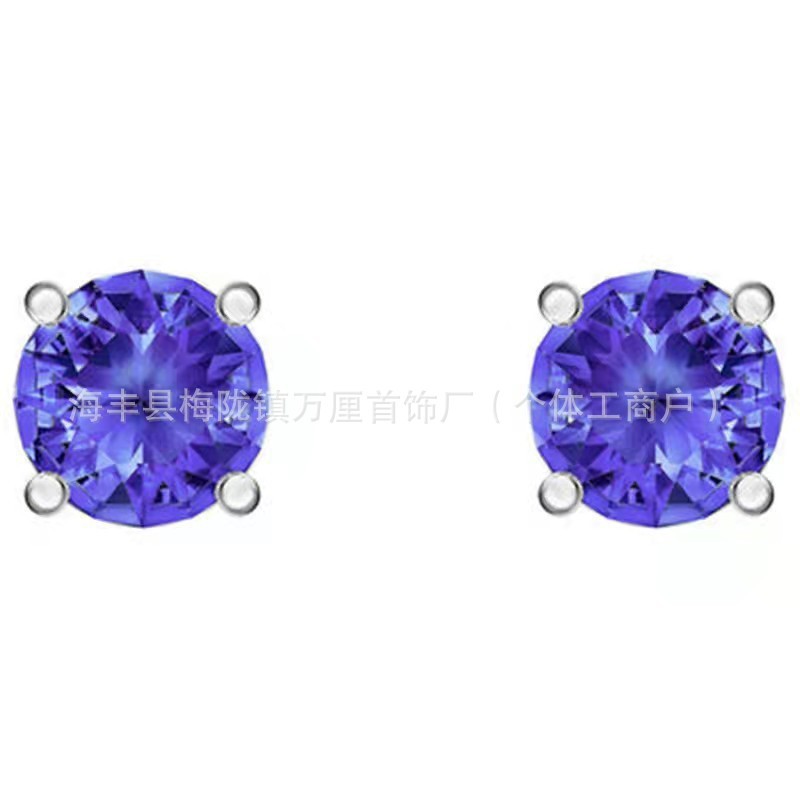 施华洛水晶世奇灵动天鹅跳动的心耳环施家高版本恶魔之眼耳钉女|undefined