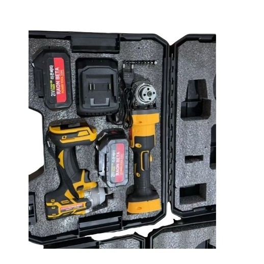 大容量锂电电动扳手锂电角磨机跨境款扳手角磨机两件套套装