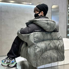 男童冬季连帽面包棉服2025新款棉衣棉袄冬款加厚大童外套跨境批发