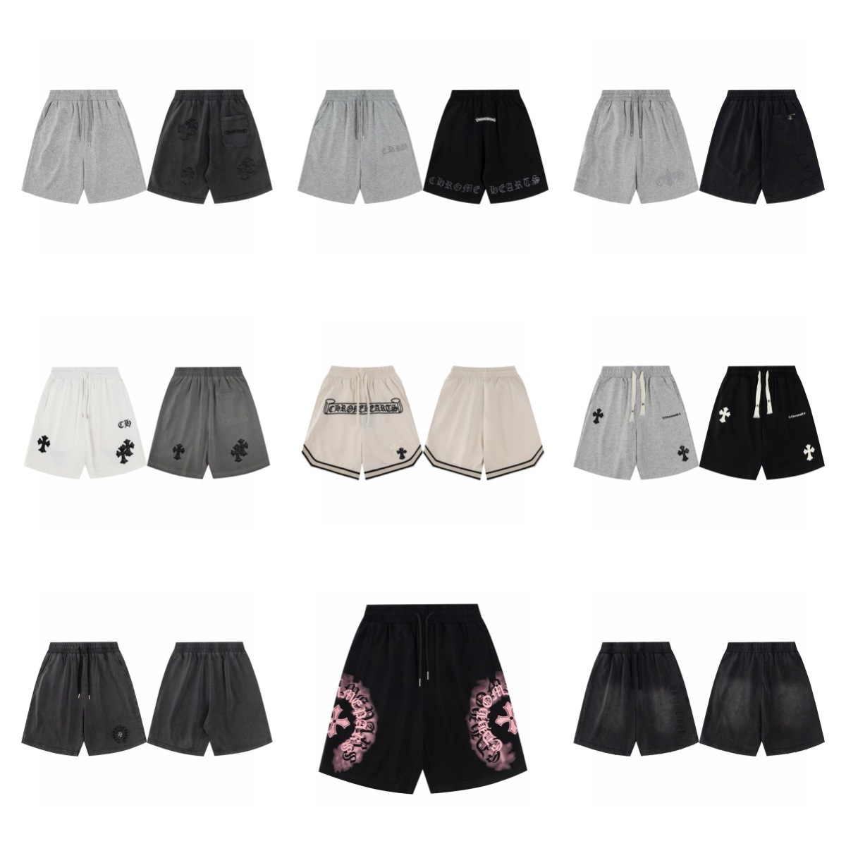 Correct version CH Kroxin new Sanskrit 3D print unisex couple versatile casual five-point pants wholesale