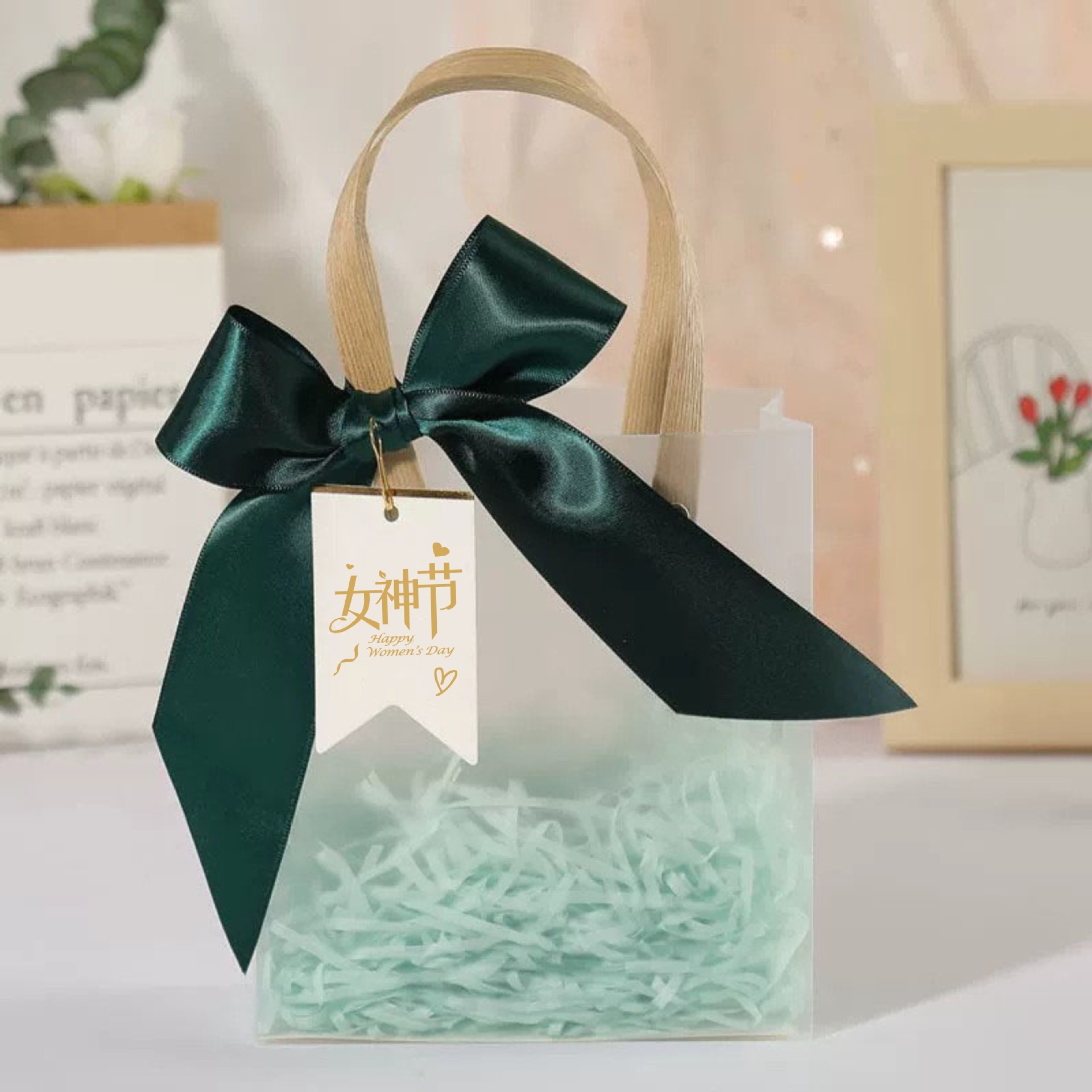 38 Bolsa de regalo, recuerdo transparente, caja de embalaje de regalo de dama de honor premium, PVC de cumpleaños para niños