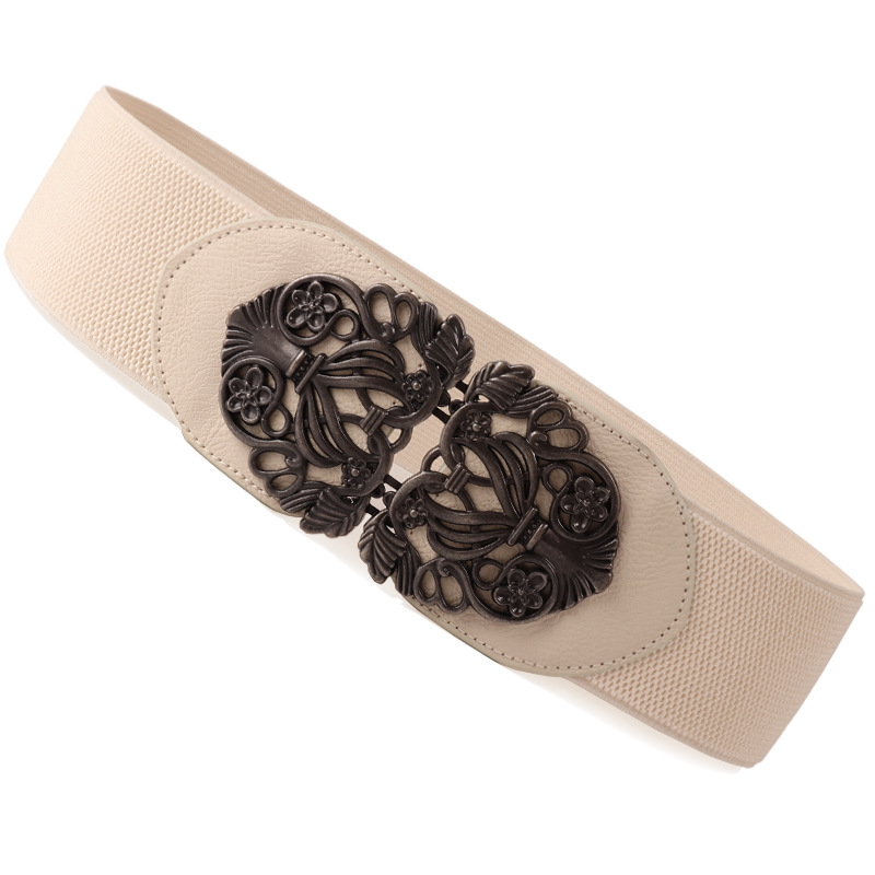 Venta caliente corte coreano retro tallado cinturón ancho decoración de cintura de moda elástica de todo fósforo cinturón de mujer al por mayor