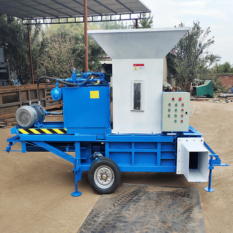 双缸秸秆打包装袋机 棉籽稻壳打包套袋机 农作物秸秆粉碎打包机