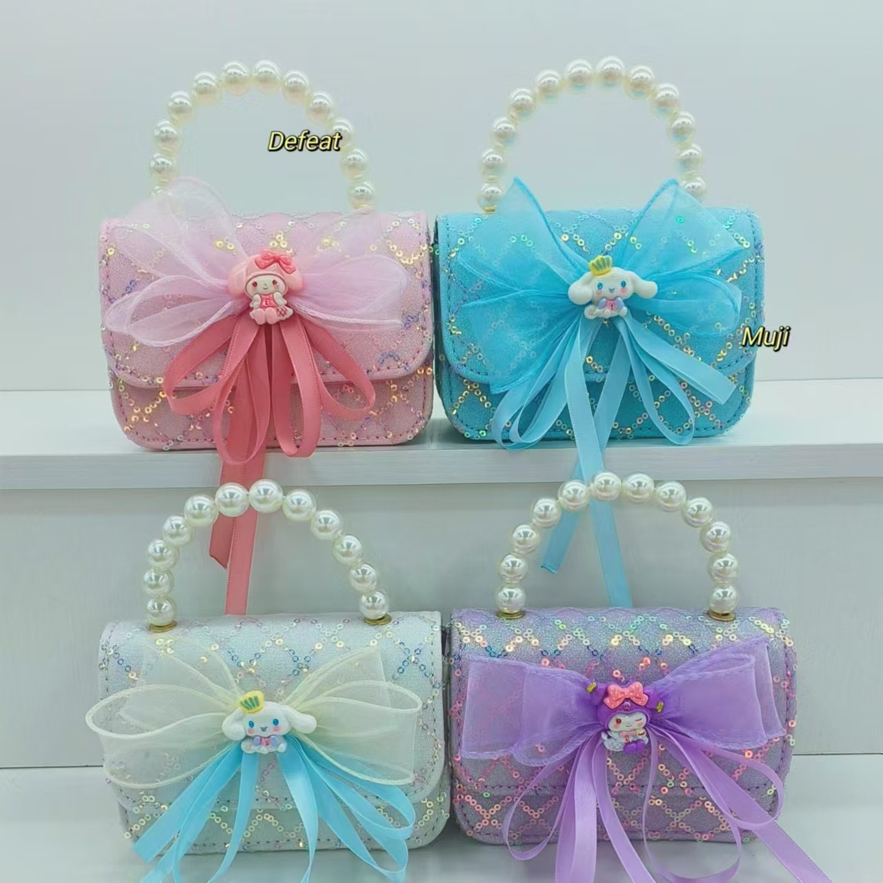 Bolso de mano de perlas de Melaty bolso de accesorios de cinturón, bolso de princesa de niños, bolso de Año Nuevo, bolso pequeño