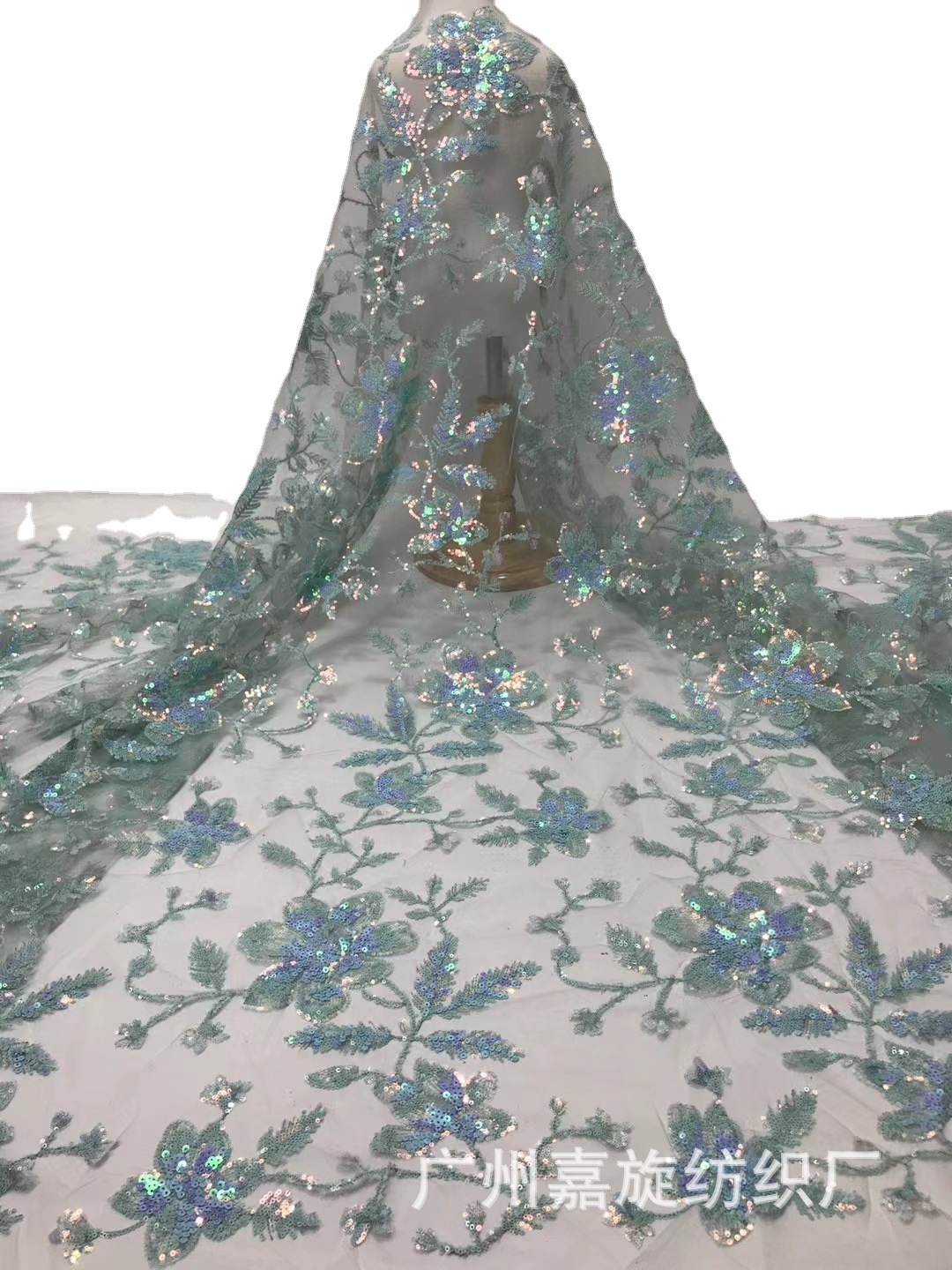 Multi-color de lentejuelas de encaje bordado tridimensional bordado vestido de madre encaje cheongsam vestido de los Niños Accesorios JX2953 image 6