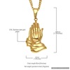 European and American hip -hop stainless steel men's prayer hand pendant PrayinghandStelpendant