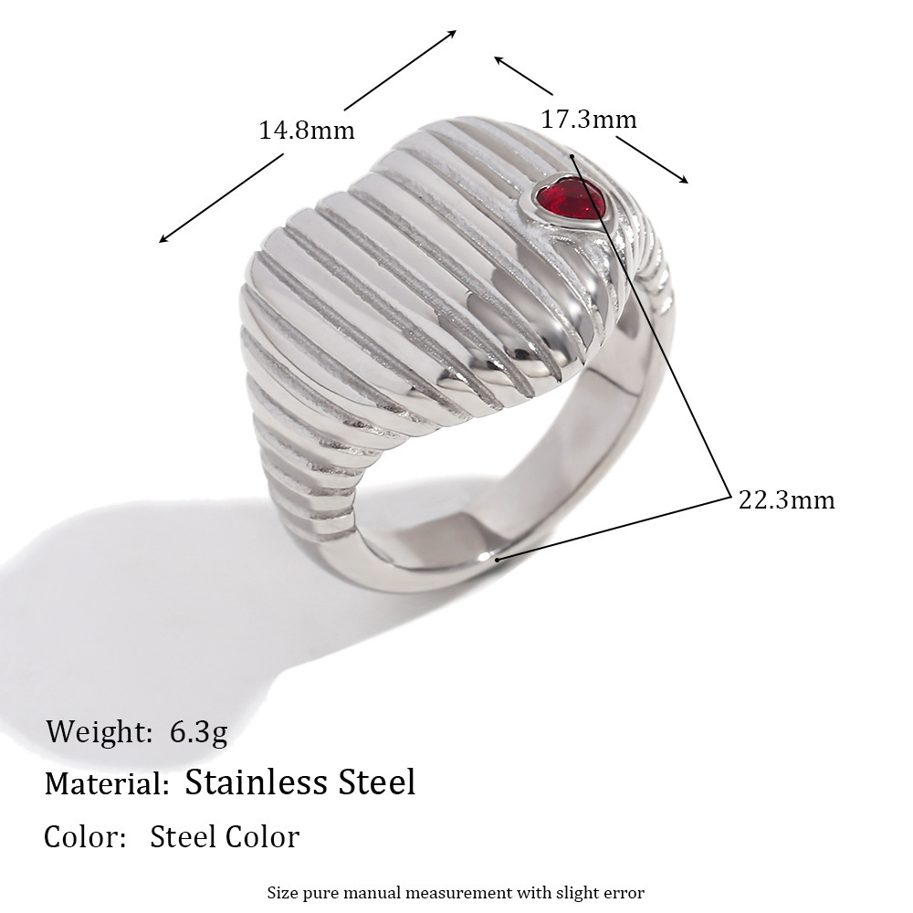 9g Weight Wholesale Jewelry Vintage Style French Style Heart Shape Snake 304 Stainless Steel Enamel Plating Open Rings Rings