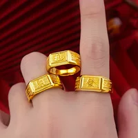 Shajin Gold Shop, тот же продукт, чтобы отправить благословение, кольцо, позолоченное назад, отверстие, кольцо, благословение, мужское кольцо