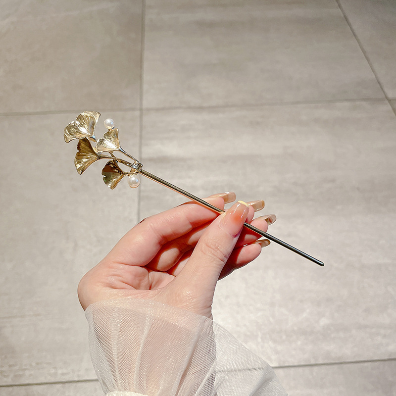 Horquilla de flores con flecos de estilo antiguo, sentido de alto nivel femenino, horquilla de cabello Hanfu de todo fósforo, horquilla de cabello en la parte posterior de la cabeza, tocado