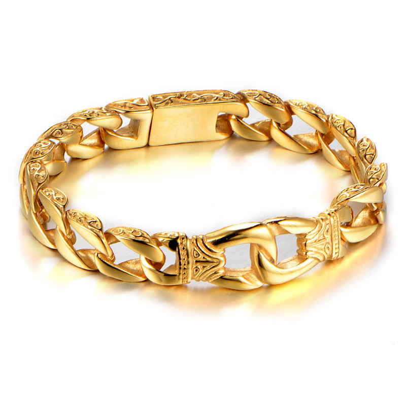 Geometric Pattern All Seasons Season Men's Gender Retro Geometric Alloy Plating Men's Chain Bracelet Men's Chain Bracelets