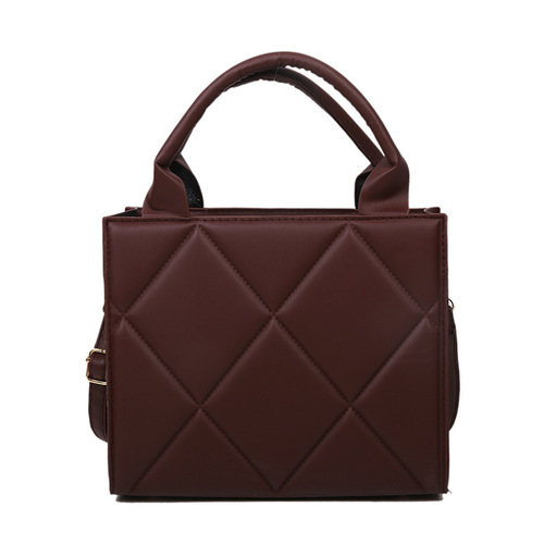 Stylish Solid Color Women's Bag  New Winter Tartan Candy Color Shoulder Bag Crossbody Bag Simple Small Square Bag