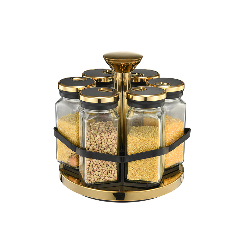 W061 botella cuadrada de oro negro