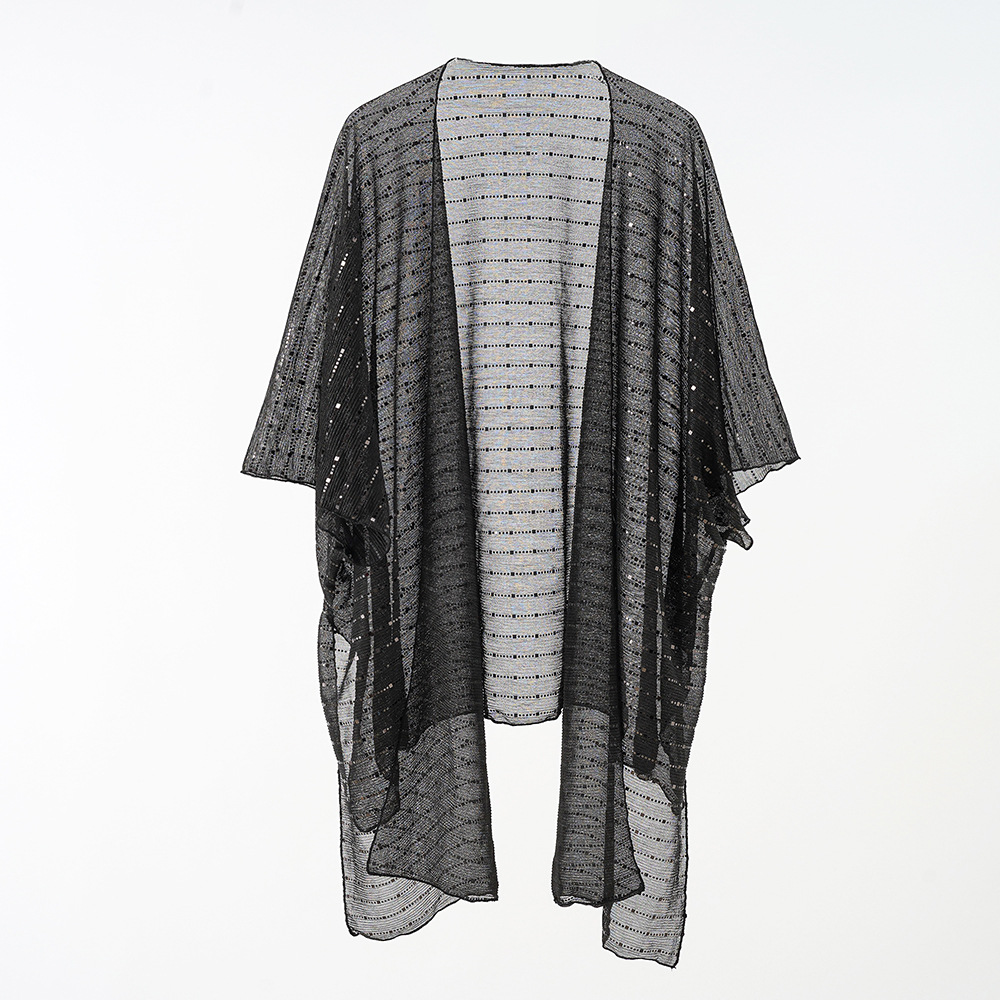 2023 nuevo color puro de seda de plata protección solar todo partido de vacaciones junto al mar cardigan verano blusa de estilo europeo y americano image 8