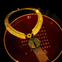 Китайский свадебный сплав нефритовый новый ошейник ручной работы Hanfu Xiuhe Костюм аксессуары Невеста Древние украшения 091