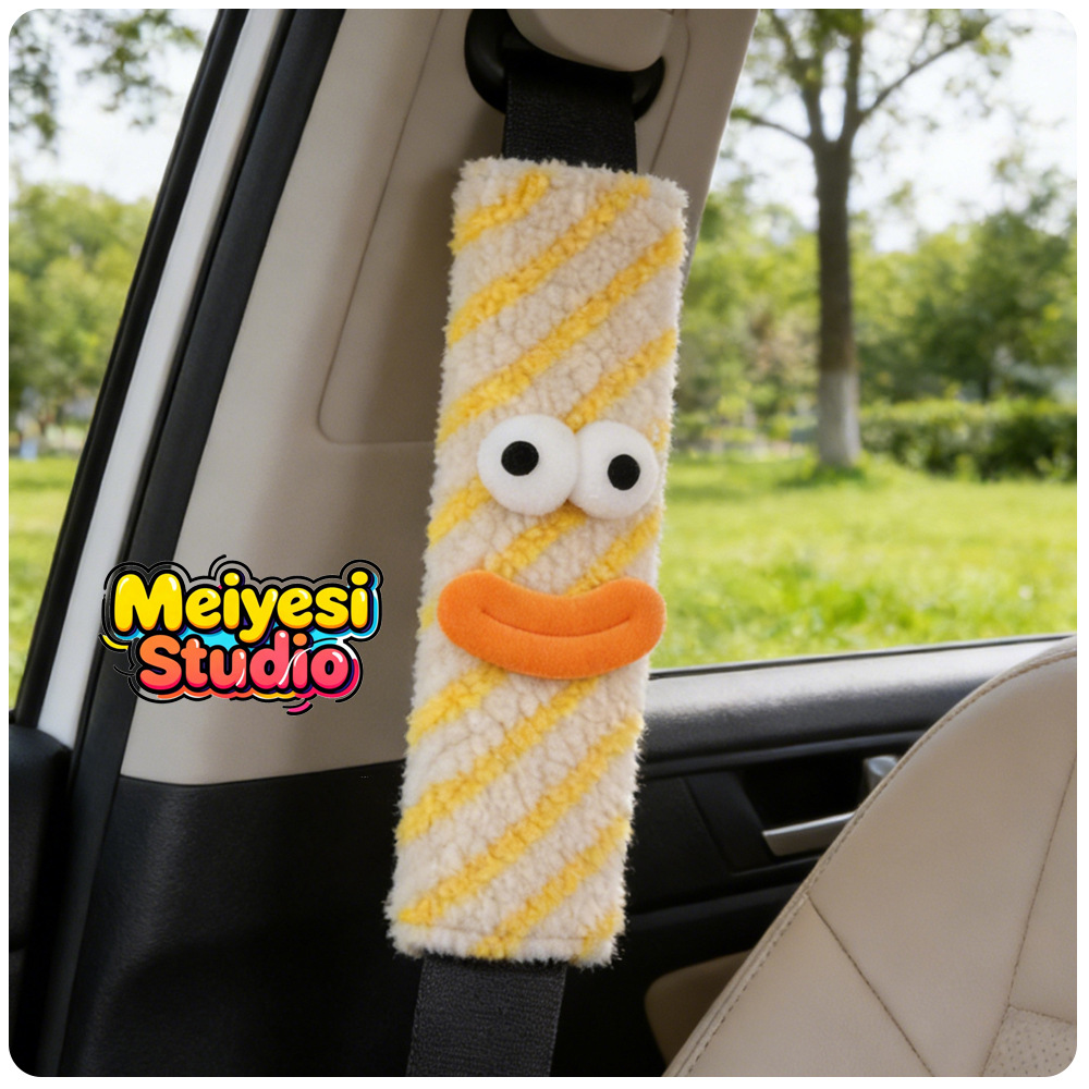 Funda Protectora para Cinturón de Seguridad de Felpa Sintética Decorativa para Auto image 3