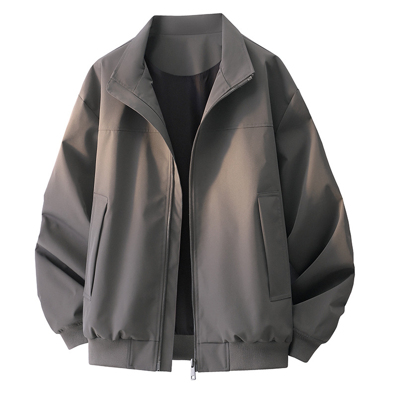 Otoño y invierno nuevo color sólido con solapa locomotora chaqueta de cuero marca de moda masculina y femenina retro estilo americano suelto hip-hop chaqueta superior