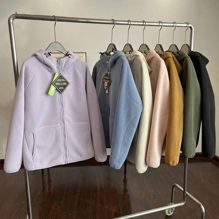 Winter New Double-Sided Fleece Thickened Warm Hooded Casual Outdoor Inner Jacket Sweatshirt Coat for Women