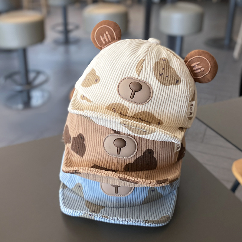 Sombrero para bebés otoño y invierno lindo gorra de lengua de superpeso para bebés a prueba de viento cálido con檐 suave gorra de béisbol para bebés otoño