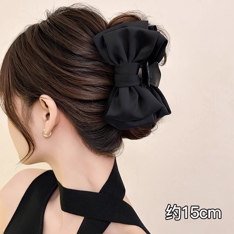 女性用のニッチで絶妙なリボンヘアピン、韓国風の大きなヘアピン、軽くて豪華な多用途のサメクリップグリッパー|undefined