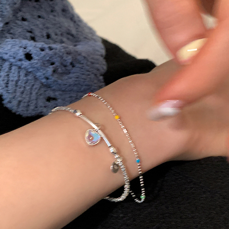 Color Love Pendant Slim Bracelet Women's Simple High-end Sense Elegant Fashion Unique All-match Bracelet