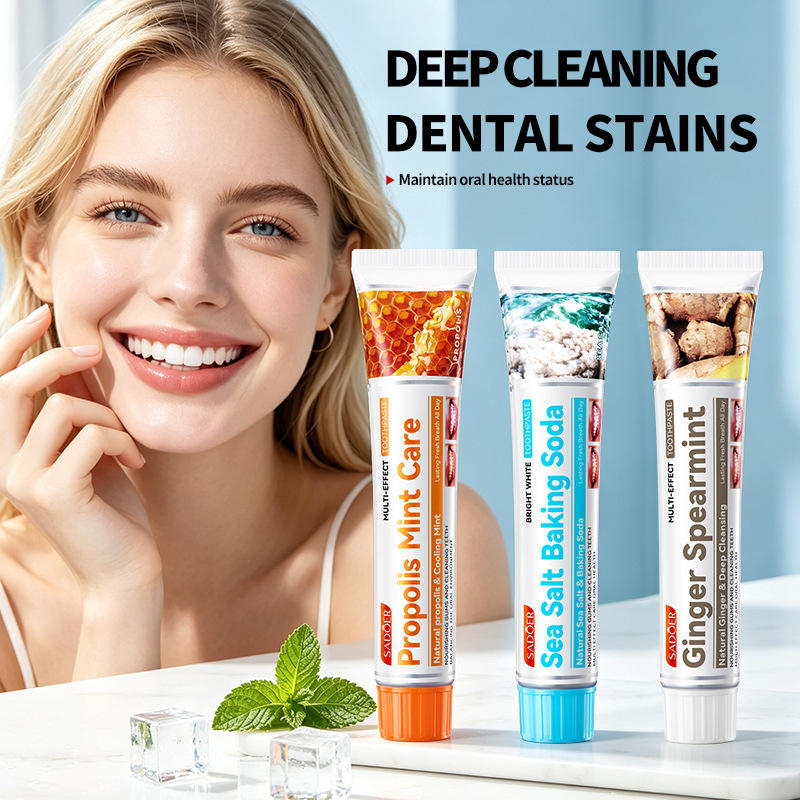 All-English Sadoer Whitening Toothpaste Sea Salt Propolis Ginger Cleans Tartar and Strengthens Teeth Toothpaste Amazon Bestseller