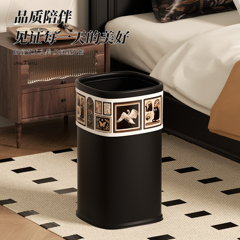 Original Popular Model Elevated Trash Can for Home Use in the Living Room, Large Capacity, High-End Luxury Feel, Double-Layer Direct Throw Bin for the Bedroom