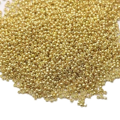 14K/18k gold-covered gold bean smooth round beads solid diy handmade loose beads beading gold beads positioning beads spacer accessories