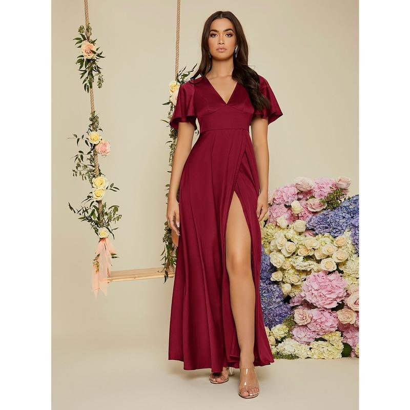 T9589 Aliexpress Amazon nuevo accesorios de vestido de boda transfronterizo manga elegante borde satén