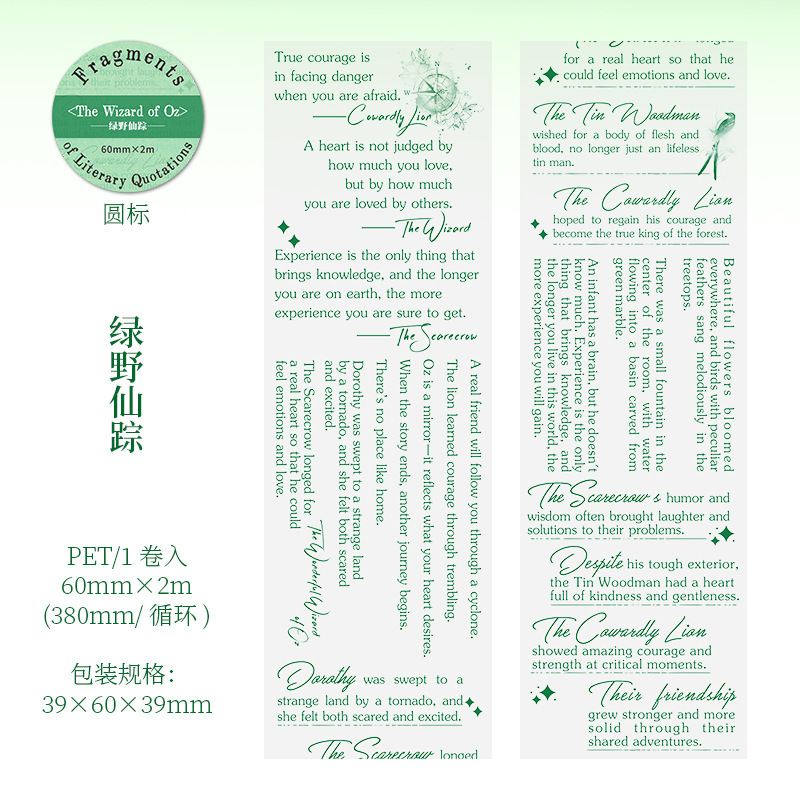 美好的一天 文学语录碎片系列 手帐拼贴DIY英文装饰字素胶带 6款|undefined