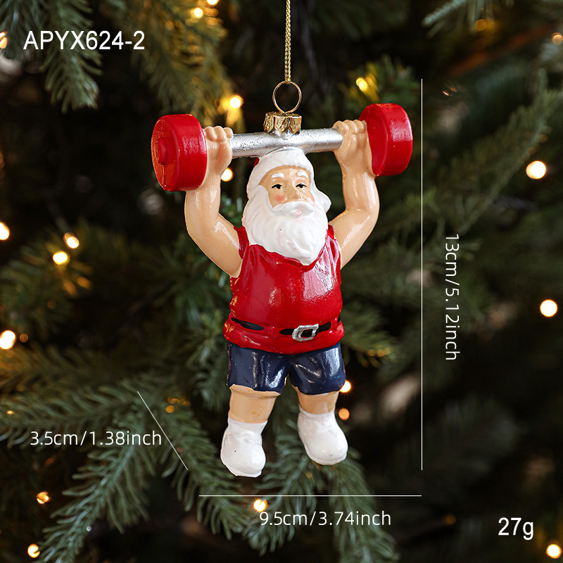 Nuevo color rojo y blanco dibujos animados colgantes de plástico Santa colgantes de árbol de Navidad decoración de atmósfera suministros de diseño