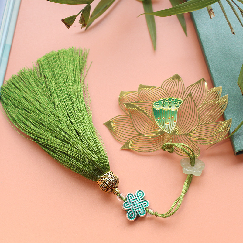 Classical Lotus Metal Openwork Colorful Exquisite Copper Beautiful Gift Bookmark Business Travel Student Gift