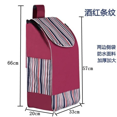 Hand-Pulled Grocery Cart with Matching Large Waterproof Oxford Cloth Bag, Trolley Cart with Thickened Grocery Bag Hand-Pulled Grocery Cart with Matching Large Waterproof Oxford Cloth Bag, Trolley Cart with Thickened Grocery Bag