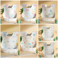 Baby disposable bibs, children's portable saliva napkins when eating out, cartoon clean and washable non-woven rice bags