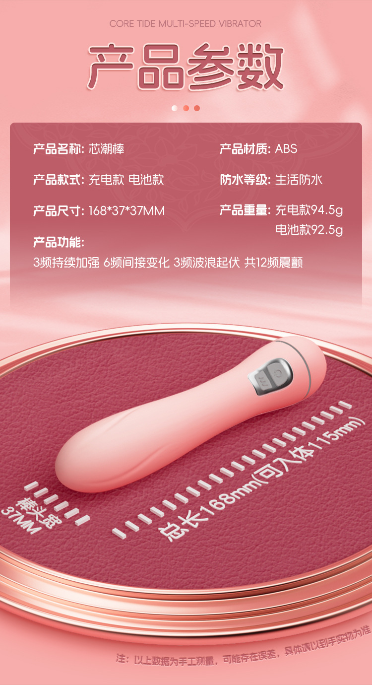 Electric Vibrating Massage Wand for Women, Battery or Rechargeable, Pink ABS Body Massager — detail image 29