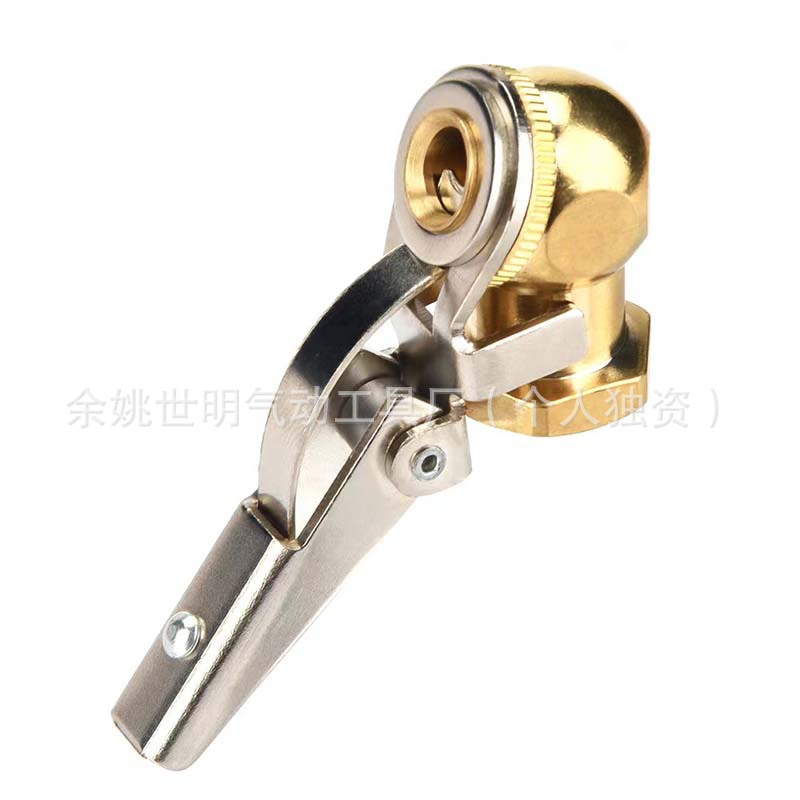 全铜夹子打气头 1/4内螺纹打气嘴 汽车轮胎充气头 气动工具卡盘式