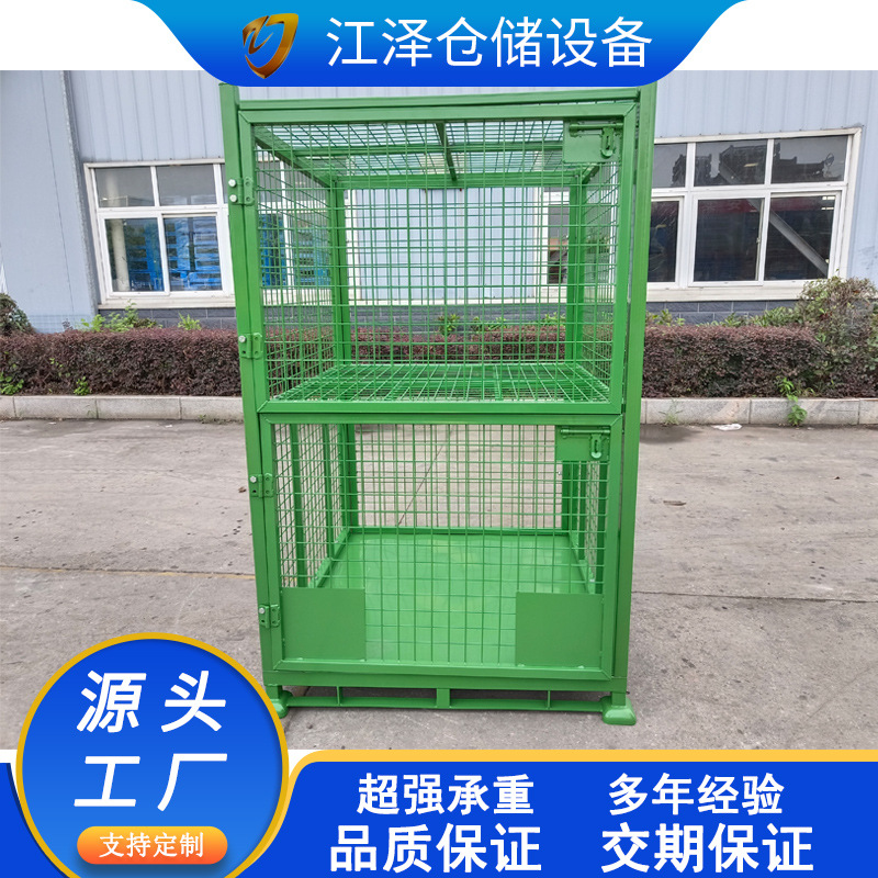 厂家批发 双单开门金属周转箱 钢料箱 堆垛铁箱 车间废料框仓储笼