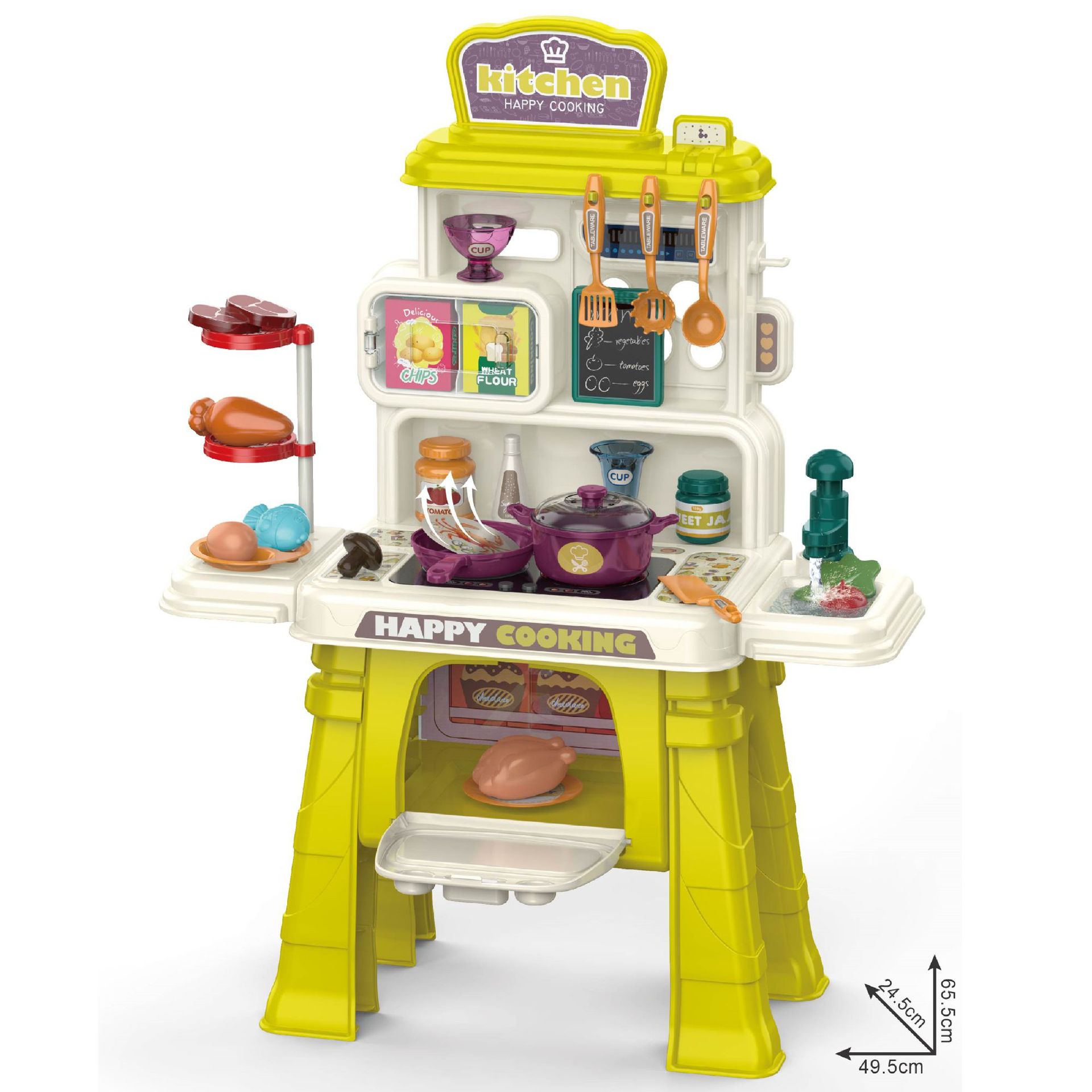 Simulación de sonido y luz transfronterizos para niños mesa de cocina conjunto de mesa de cocina simulación de cocina mesa de mesa de juguetes