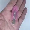 Прозрачный, золотые блёстки, фиолетовый