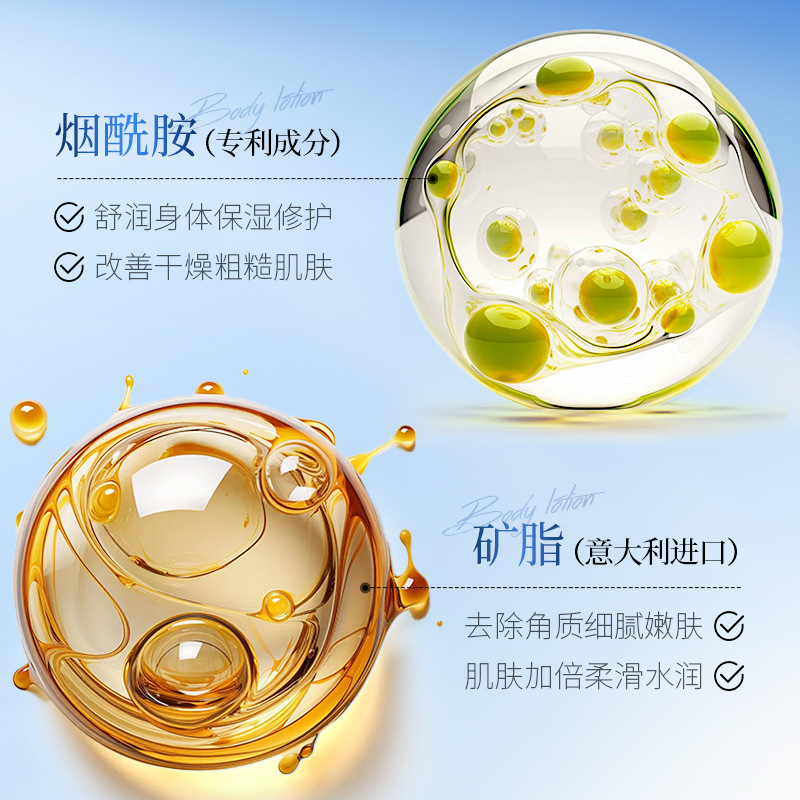 Baizhen Tang nicotinamida vitamina E loción corporal limpia y humectante, mejora la secedad, loción corporal al por mayor. image 4