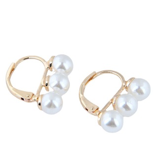 South Korea Dongdaemun Earrings Cold Style Temperament Semi-round C- shaped Pearl Earrings Earrings Small Earrings 0405