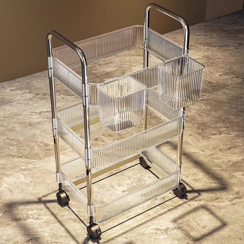 Snack Trolley Storage Rack Floor-Standing Student Dormitory Essential Goods Home Living Room Multi-Layer Removable Storage Rack