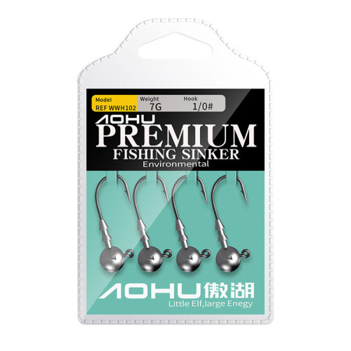 Aohu small package of sharp lure lead head hook lure soft bait fish hook 1.5g-14g reinforced fishhook