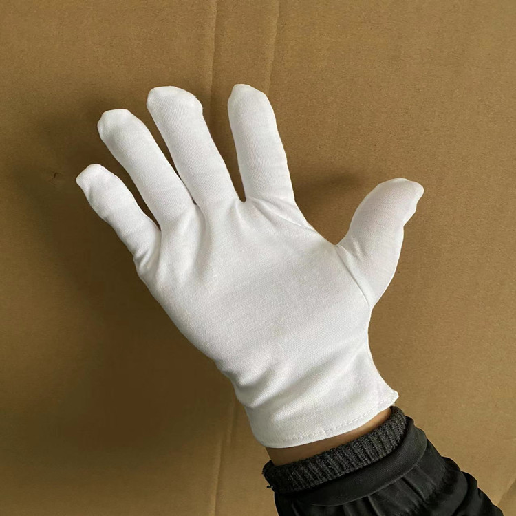 厂家销售加厚白色棉毛手套/文玩礼仪操作质检作业棉手套白手套